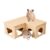 LEBKFT Wooden Hamster Hideout with Lid, Multi-Chamber Shelter