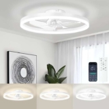 LED Ceiling Fan Light Noiseless, Dual-Mode, Infinitely Adjustable, 4320 Lumens – Black/White IRALAN Official Store