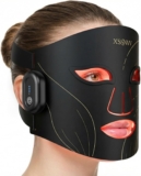 LED Face Mask Light Therapy Cordless with Red Blue Amber & 850nm Near Infrared, Foldable Silicone Face Mask for Home Travel Use 10-Min Skin Care for Blemish-Prone, Redness-Prone, Dull Skin