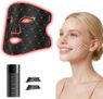 LED Face Mask for Skin Care, 850nm Near-Infrared Red Light Therapy Mask with 240 LEDs & 3 Light Modes, Skin-Friendly Silicone LED Mask with 20-Minute Timer for Home, Travel & Gift, Black