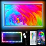 LED Light for TV, 16.4ft LED Strip Light for 50-75 Inch TV, RGB TV Backlight Behind, Music Sync Bluetooth APP & Remote Control, 5V USB Powered Strip Light for Living Room/Bedroom