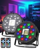 LED Stage Light, RGB LED Strobe Lights Sound Activated DMX Control, 7 Modes Uplighting Lights with Remote Control Stage Lighting, Disco Party Lights for Club,Christmas Party (2PCS)