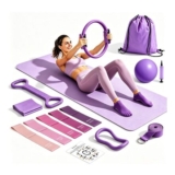 LEDSUUEI 14-Piece Pilates Kit with Ring, Ball, Resistance Bands