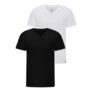 LEE Mens T-Shirt Slim Fit Twin Pack V-Neck Black/White