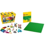 LEGO 10698 Classic Large Creative Brick Storage Box Set & 11023 Classic Green Baseplate (Bundle)