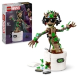 LEGO 76297 Marvel Dancing Groot Buildable Animated Toy Action Figure, Guardians of the Galaxy Character, Kids Hand-Operated Interactive
