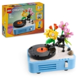LEGO Creator 3in1 Record Player with Flowers Building Toy – Rebuilds Into a Radio Model or Microphone – Music Toys for 8