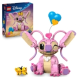 LEGO Disney Angel – Lilo & Stitch Building Toy – Brick Built Display Figure with 3 Heart Balloons & a Butterfly – 43257