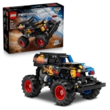 LEGO Technic Monster Jam Grave Digger Fire and Ice – Pull-Back Truck Toy – Race Car Model Kit w/Authentic Details – 42219