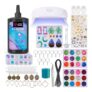 LETS RESIN UV Resin Kit with Lamp, 153Pcs Resin Jewelry Making Kit