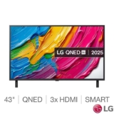 LG 43QNED80A6A 43 Inch QNED 4K Ultra HD Smart TV 5 Year Warranty – Auto Discount At Checkout