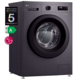 LG 9kg Inverter Direct Drive 1400rpm Steam Washing Machine, Grey or Black 5 Year Warranty – W/LG Membership Signup LG Referral Code