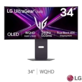 LG UltraGear 34GX900A-B 34 Inch WQHD 240Hz OLED Gaming Monitor, 21.9 Ultrawide, 0.03ms (GtG), USB-C (PD 65W) with HSD/BLC/Totum/Unidays