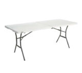 LIFETIME 6 ft/1.83 m Essential Fold-in-Half Table, White Granite