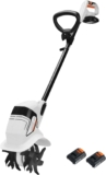 LIGO 20V Cordless Tiller – Efficient Cordless Rotavator with 2 Batteries for Long-Time Work, Adaptable to All Soil Conditions, 19cm Working Width & 15cm Depth for Small Garden