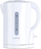 LIVIVO 1L Cordless Kettle – 900W Compact, Makes 4 Cups Electric Kettle Cordless with Boil Protection, Auto Shut off, Detachable Jug – Kettles Electric Cordless for Home, Office & Travel – White