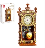 LN Cozy CORNE Retro Pendulum Clock 3D Wooden Puzzle DIY Building Set with Real Clock Function & Linked Mechanical Pendulum Unique Home Decor Gift for Adults, Teens 751-Piece