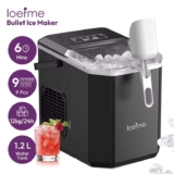 LOEFME 12kg/24h Electric Ice Maker Machine Bullet Ice 6 Mins 9pcs Ice Cubes with code – LOEFME Flagship Store