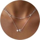 LOLIAS Stocking Stuffers for Teen Girls – Gold/Silver Plated Initial Necklaces for Women 14K Gold Plated Layered Letter Necklaces with Tiny Heart Pendant Stainless Steel Personalised Necklaces