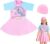 LUVDECO Girls Swimming Costume Skirted Girls UV Sun Protection Skirt Suit with Cap Unicorn Girls One-Piece Swimsuit Kids Zipper Short Sleeve Swimwear