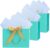 LYINUR 3Pcs Gift Bags for Presents, Medium Gift Bag with 6 Wrappers for Mothers Day Valentines Birthday Wedding Bridesmaid Party Bags for Her Him, 28 x 20 x 10 cm, Green – White