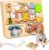 LZDMY Toddlers Montessori Busy Board for 2 3 4 Year Olds, Wooden Sensory busy Board with LED Lights, Sounds & Switches, Toddlers Educational Activity Board Travel Toys, Birthday Gifts for Boys Girls