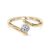 Lab Grown Diamond Solitaire Bypass Ring in 9K Yellow Gold