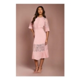 Lace Insert Midi Dress