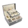 Lacusmall 2-Layer Jewelry Box with 2 Watch Pillows, Removable Dividers