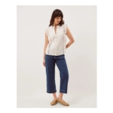 Lacy Sleeveless Broderie Top Ivory