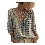 Ladies 3/4 Sleeve Tops – Vintage Y2K Crochet Blouse UK