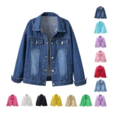 Ladies Denim Jean Jacket Oversized Autumn Coat