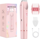 Lady Shaver for Women 2-in-1 Bikini Trimmer & Razor, 5400 RPM Rechargeable, USB-C, Wet & Dry Use, Electric Razor for Women Legs, Body & Intimate Areas Pink