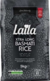 Laila Extra Long Grain Rice 5 Kg – 100% Gluten Free – Extra Long Grain White Basmati Rice ( £6.79 with max s&s)