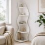 Lantine Corner Shelf, Modern 5-Tier Wall Corner Bookshelf