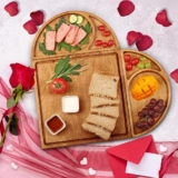 Large Charcuterie Board Set – Cheese Board Set – 3 Part Unique Long & Round – Magnetic Acacia Wood Cheese Boards & Charcuterie Boards Gift Set – Wooden Tray Serving Board Platter – Wine Party – 26×13