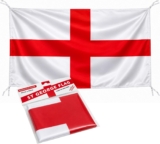 Large England St George Flag – 89 x 60 cm Durable Rayon Fabric England Flag with Strings. Great for St Georges Day Decorations, Football Games, Birthdays