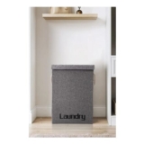Large Grey Linen Laundry Baskets Washing Clothes Storage Folding Basket Hamper