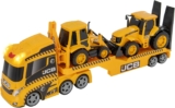 Large Heavy Load Hauler Construction Truck Vehicle Transporter Playset with Construction Trucks & Lorry Lights & Sounds Indoor and Outdoor Sandpit Toys for Kids Aged 3