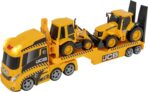 Large Heavy Load Hauler Construction Truck Vehicle Transporter Playset with Construction Trucks & Lorry Lights & Sounds Indoor and Outdoor Sandpit Toys for Kids Aged 3