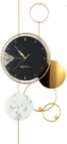 Large Silent Wall Clock for Living Room Modern Non Ticking Metal Clock with Pendulum, Decorative Stress Relief Art for Home Office Bedroom