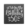 Laser Amore 50th Birthday Slate Coaster Personalised Gift for Her