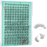 Lash Clusters, D Curl Invisible Band 160Pcs, Wide Stem, Natural Look, D-Mix 8-16mm (Lavendy)