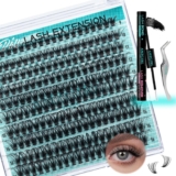 Lash Clusters Kit 200pcs, Eyelash Extension Kit 80D D Curl Diy Cluster Eyelashes Extensions Lash Bond and Remover Waterproof Lash Applicator Tools for 10-18mm Mix Lashes Beginner Self Use at home
