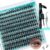 Lash Clusters Kit 200pcs, Eyelash Extension Kit 80D D Curl Diy Cluster Eyelashes Extensions Lash Bond and Remover Waterproof Lash Applicator Tools for 10-18mm Mix Lashes Beginner Self Use at home