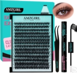Lash Extension Kit 280PCS Eyelash Clusters 70D DIY Eyelash Extension Kit Individual Lashes Natural Lash Clusters Kit with Lash Bond and Remover, Lash Tweezers(70D,D-Mix9-16mm Kit)
