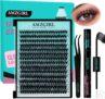 Lash Extension Kit 280PCS Eyelash Clusters 70D DIY Eyelash Extension Kit Individual Lashes Natural Lash Clusters Kit with Lash Bond and Remover, Lash Tweezers(70D,D-Mix9-16mm Kit)