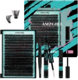 Lash Extension Kit 320Pcs,DIY Individual Lashes Clusters Kit,Lash Bond And Seal,Lash Remover For Eyelashes Extensions,Lash Applicator Tool For False Eyelash Cluster Kit At Home(80D,D-Mix10-16mmKit)