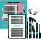 Lash Extension Kit Daybreak Lash Clusters kit with Bond and Seal Eyelash Remover and Lash Applicator for Beginner at Home(Daybreak,D-Mix8-16mm kit)