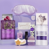 Lavender Pamper Gift Set for Women, Luxury Bath and Spa Gift Box, Self Care Relaxation Gifts for Her, Birthday Gifts for Mum, Wife, Sister, Best Friend, Teacher and Colleague